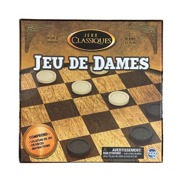 TCG Classic Games Wood Checkers Set | Board & 25 Game Pieces NWT - Picture 4 of 5